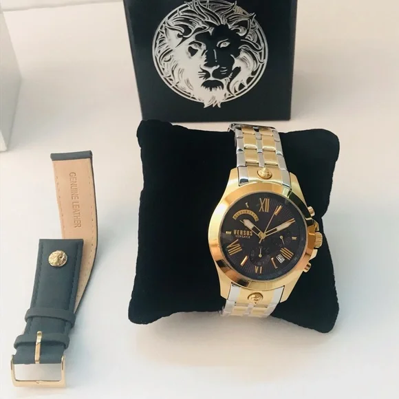 New VERSUS VERSACE Chrono Lion Box Set Bracelet Watch